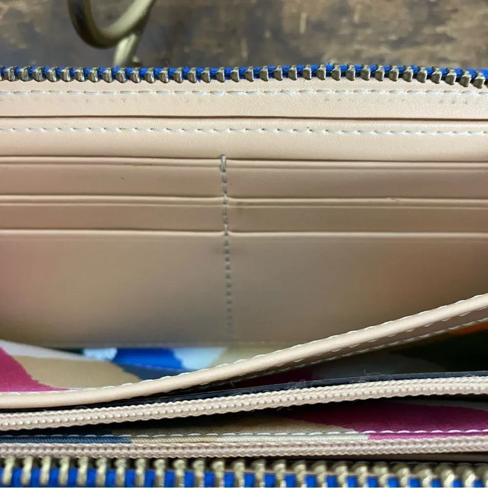 Kate Spade Neda Grand Street pebbled leather zip-around wallet in royal blue